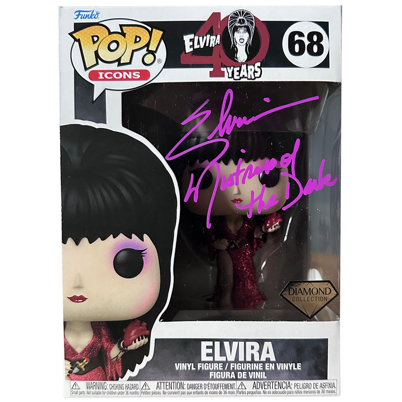 Elvira Autographed Funko Pop - #68 Diamond Collection