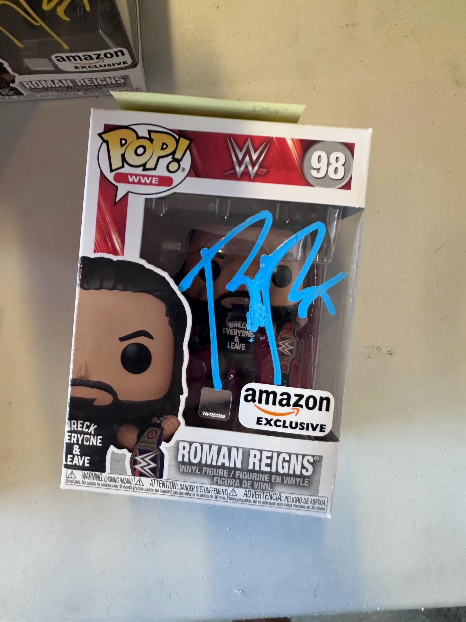 Roman Reigns Autographed Pop - Blue Signature – Dark Parlor Originals